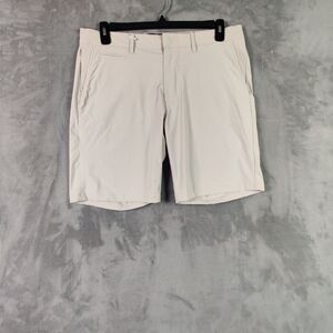 New J Crew Tech Shorts Men 34 Cream Chino Performance Stretch Preppy Golf 34x9